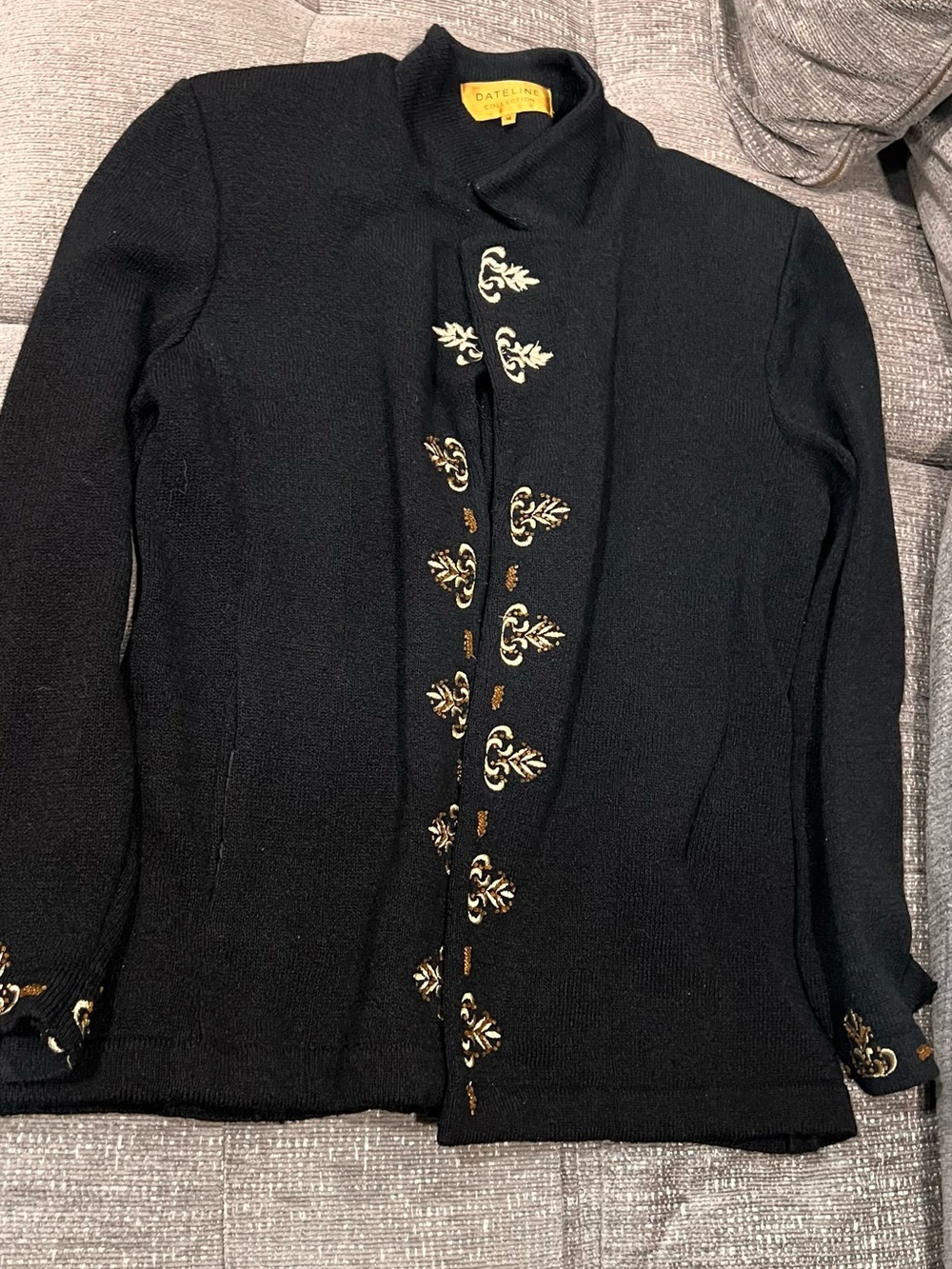 Vintage dateline collection silk wool knit 2 piece twin set jacket tank top.